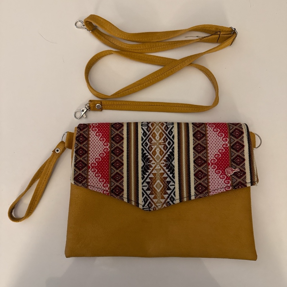 Yellow and Multicolor Women's Crossbody Bag